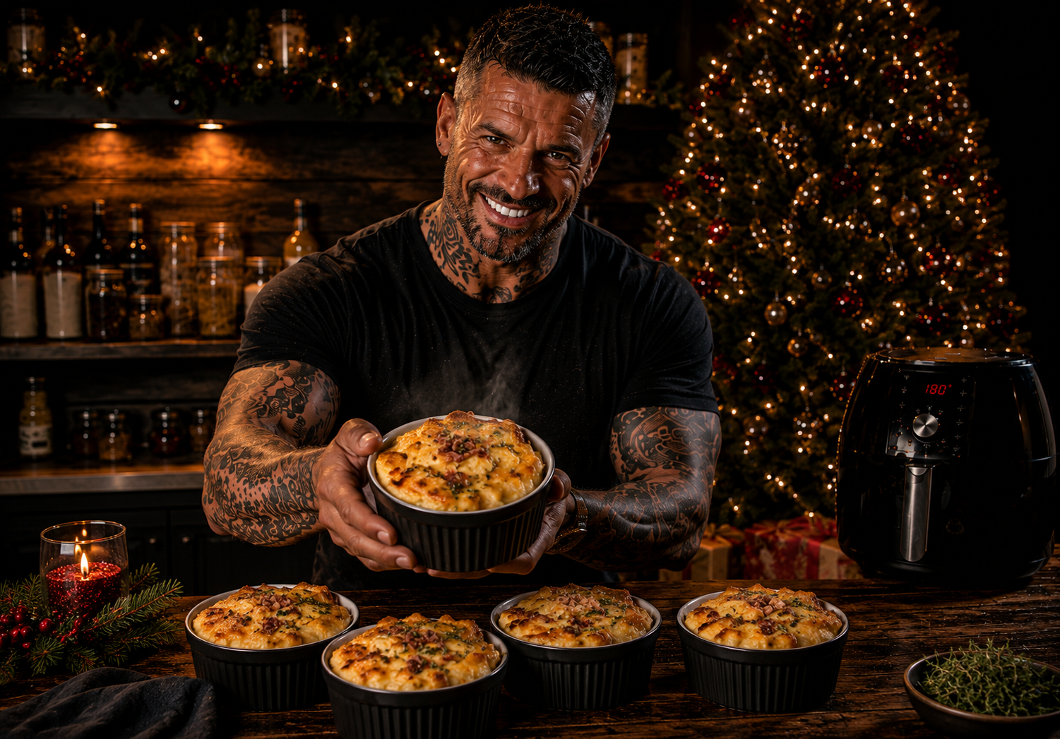 Air-Fryer Cheese & Bacon Potato Dauphinoise Pots