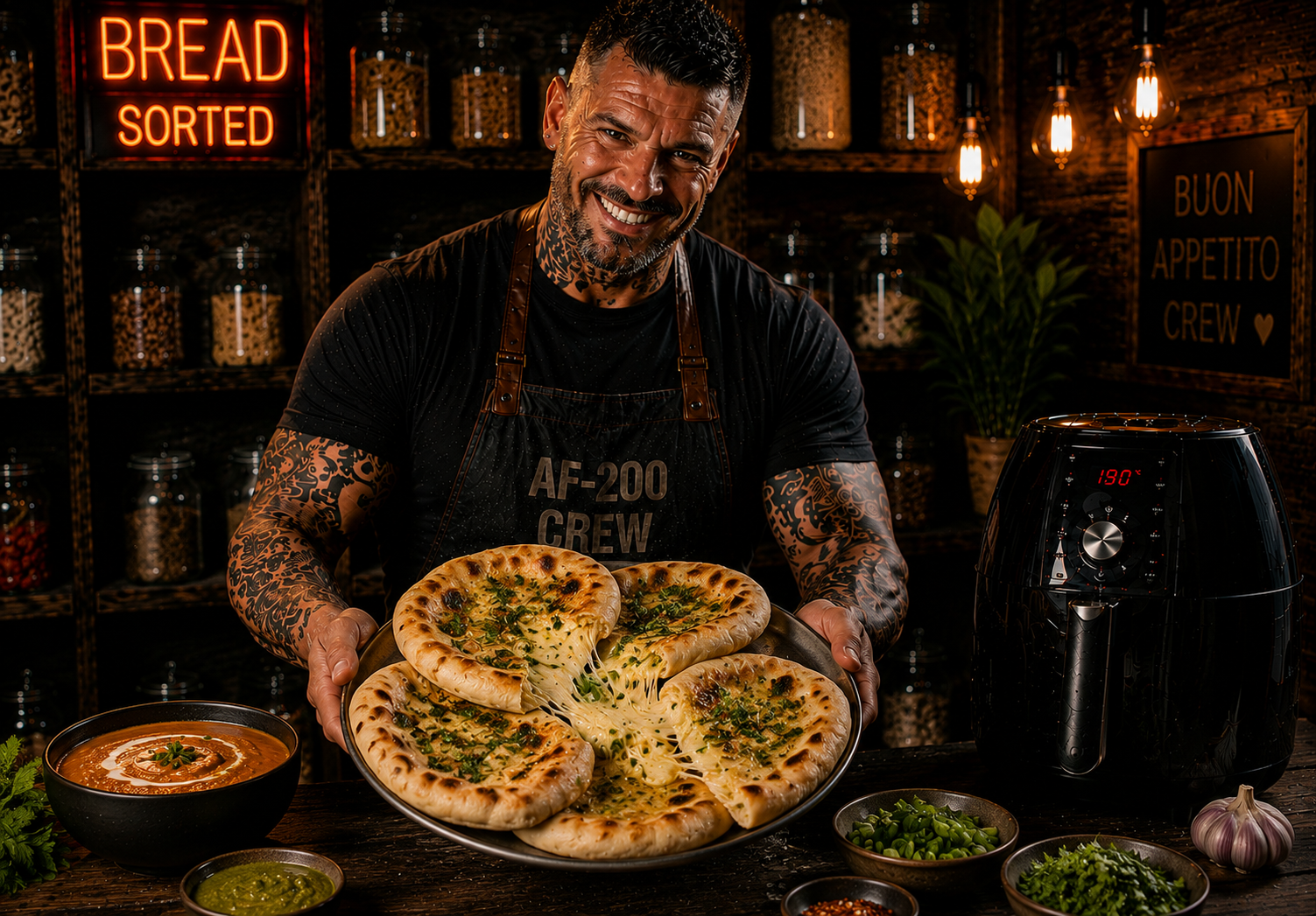 Air-Fryer Cheese Stuffed Kulcha