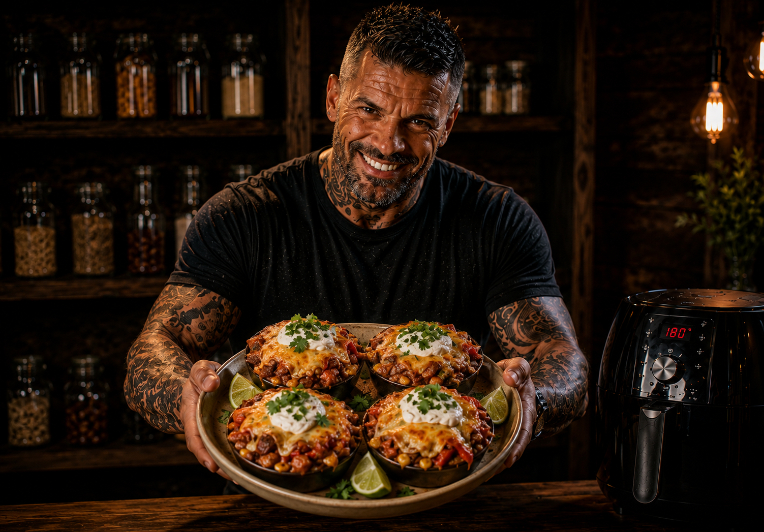 Air-Fryer Cheesy Chicken Enchilada Pots