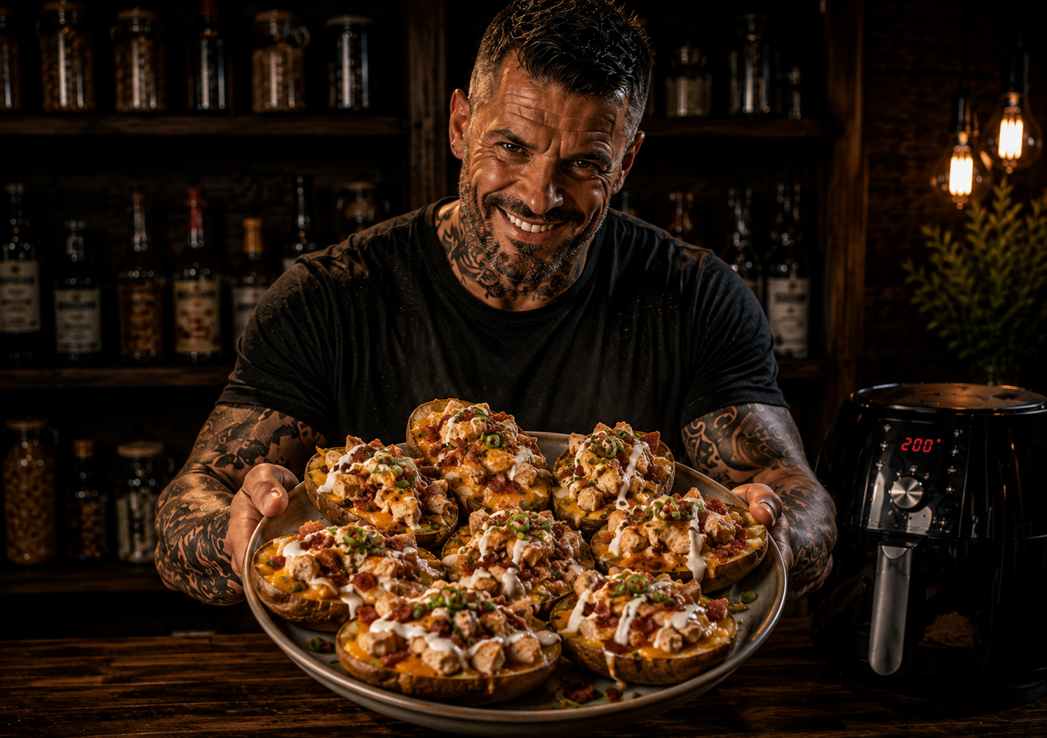 Air-Fryer Chicken Bacon Ranch Potato Skins