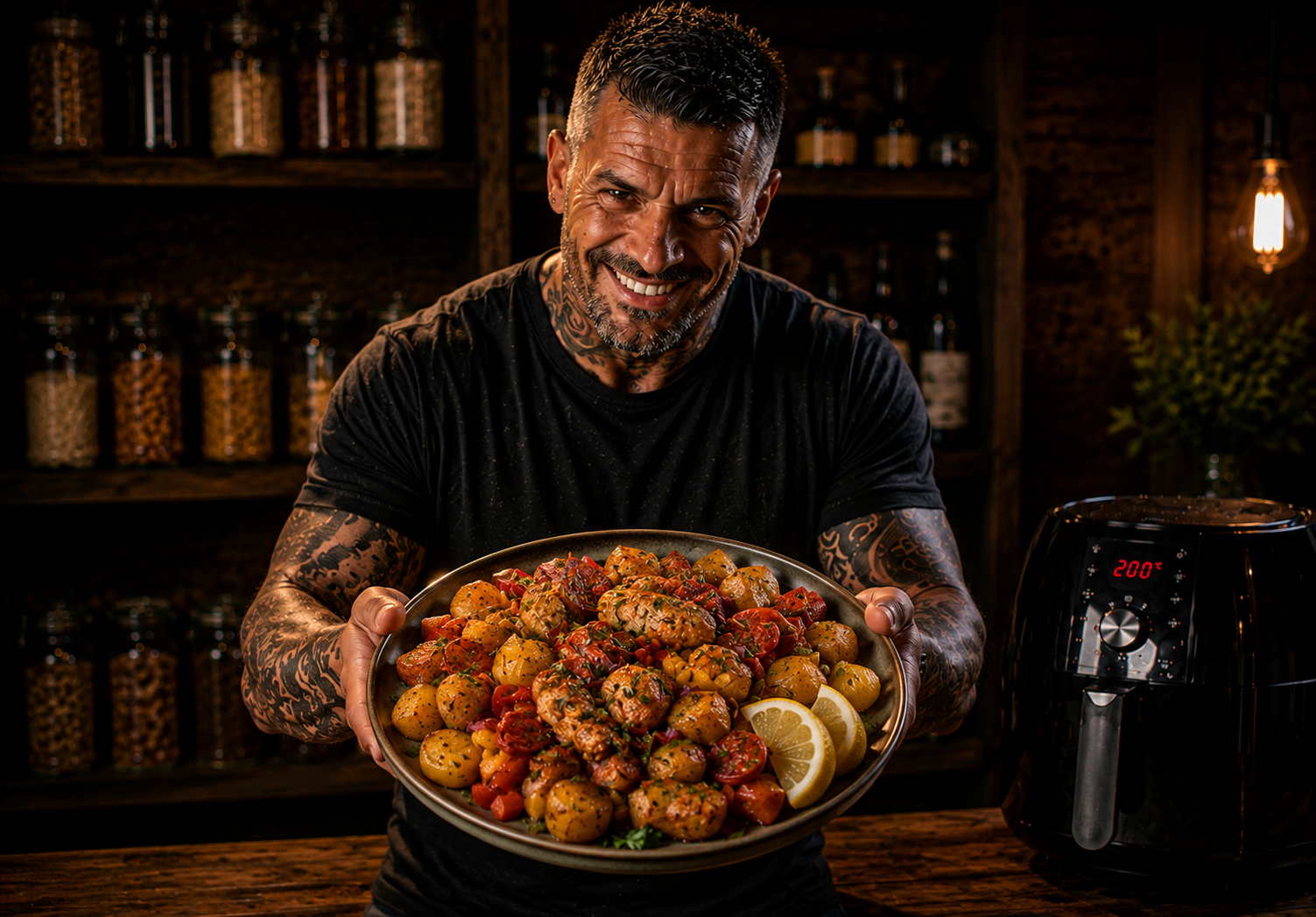 Air-Fryer Chicken & Chorizo Potato Hash