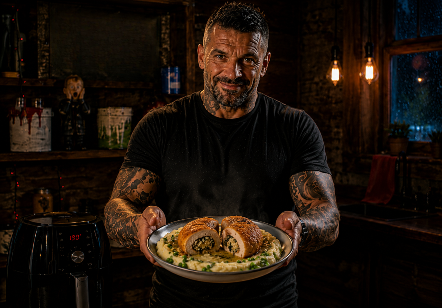 Air-Fryer Chicken Kiev Mash Bowl