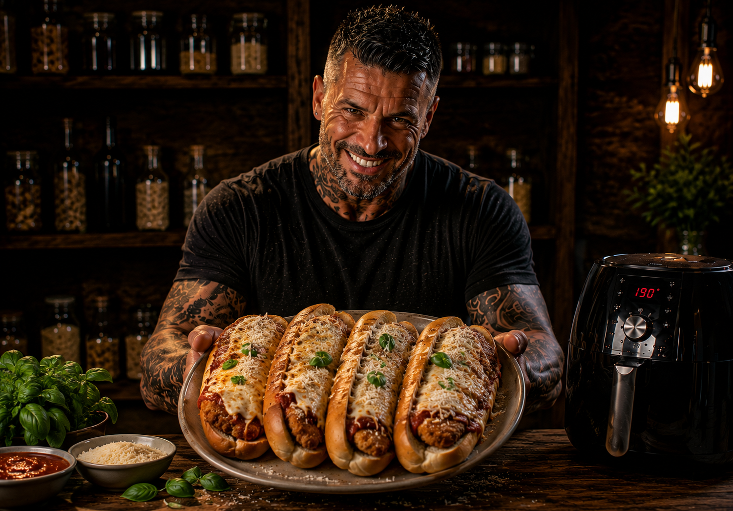 Air-Fryer Chicken Parmesan Toasted Subs