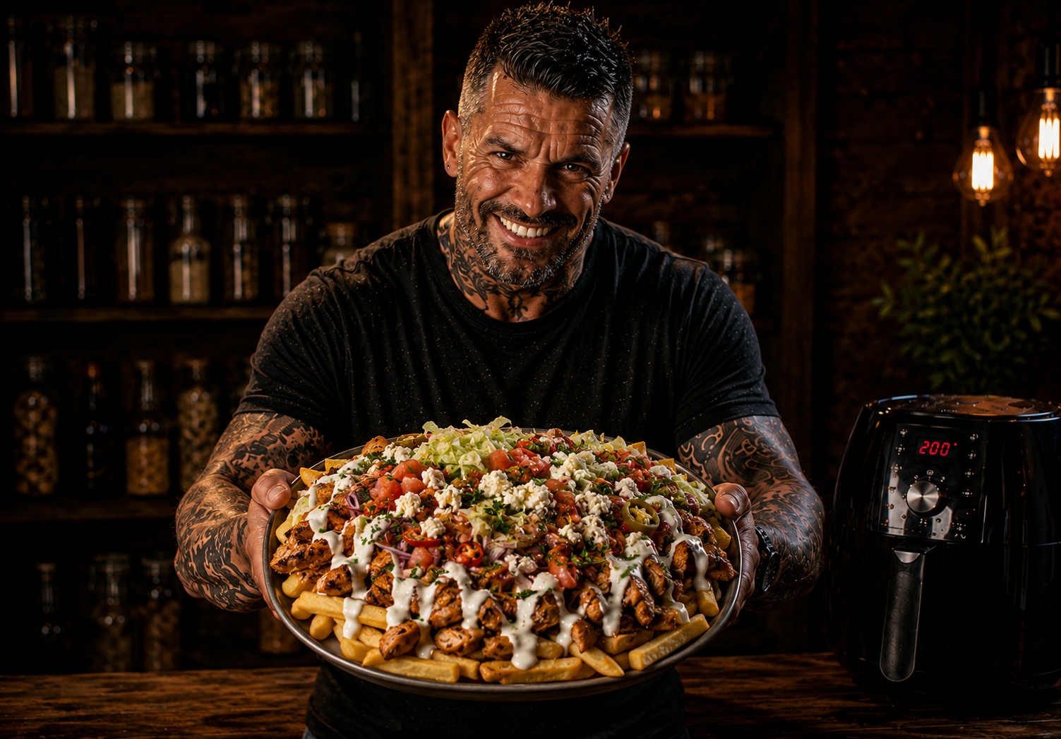 Air-Fryer Chicken Shawarma Loaded Fries
