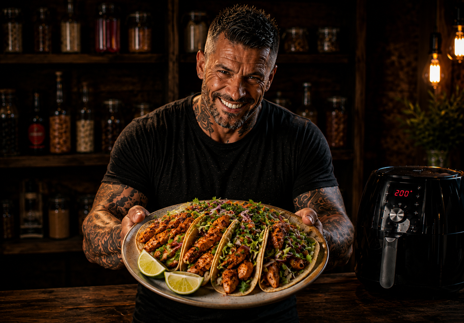 Air-Fryer Chilli Lime Chicken Taco Trays
