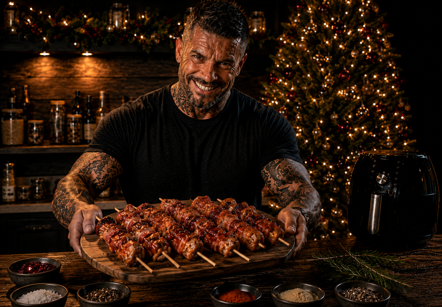 Air-Fryer Christmas Party Chicken Skewers
