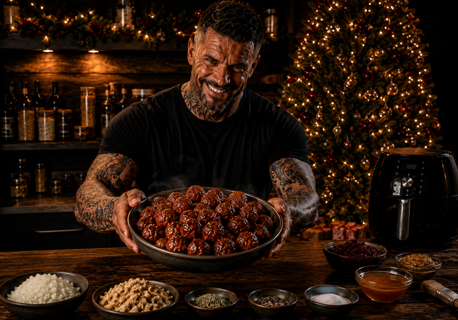 Air-Fryer Christmas Party Meatballs