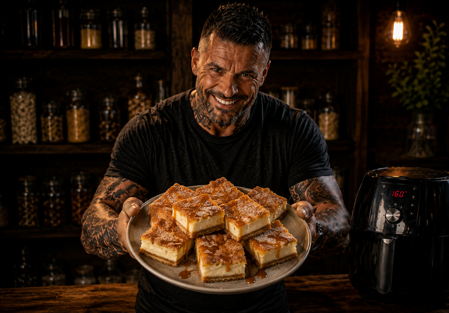 Air-Fryer Churro Cheesecake Bars