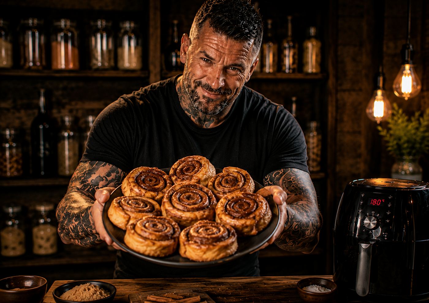 Air-Fryer Cinnamon Roll Pinwheels