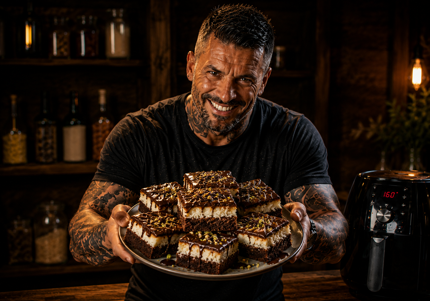 Air-Fryer Coconut Barfi Brownie Squares