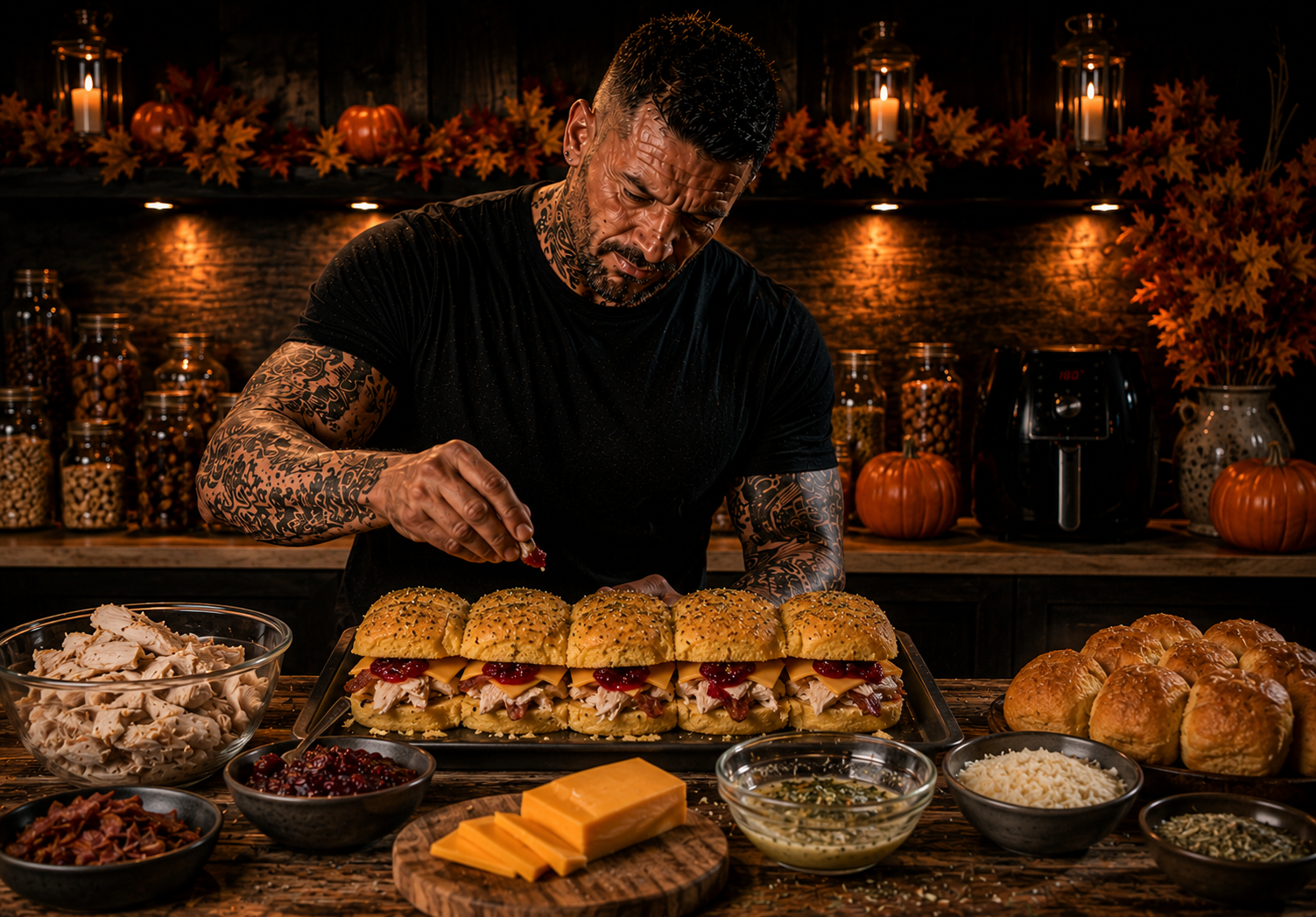 AIR-FRYER CORNBREAD TURKEY SLIDERS preparation stage