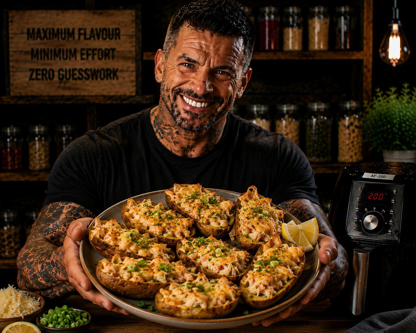 Air-Fryer Crab & Cheese Loaded Potato Skins