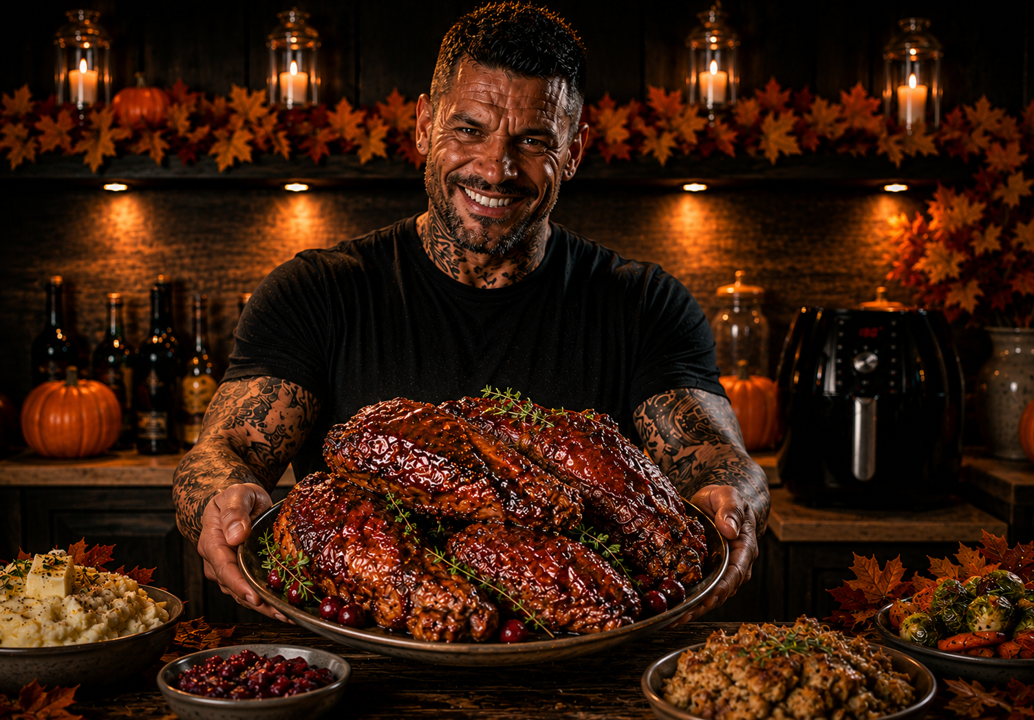 AIR-FRYER CRANBERRY BBQ TURKEY WINGS