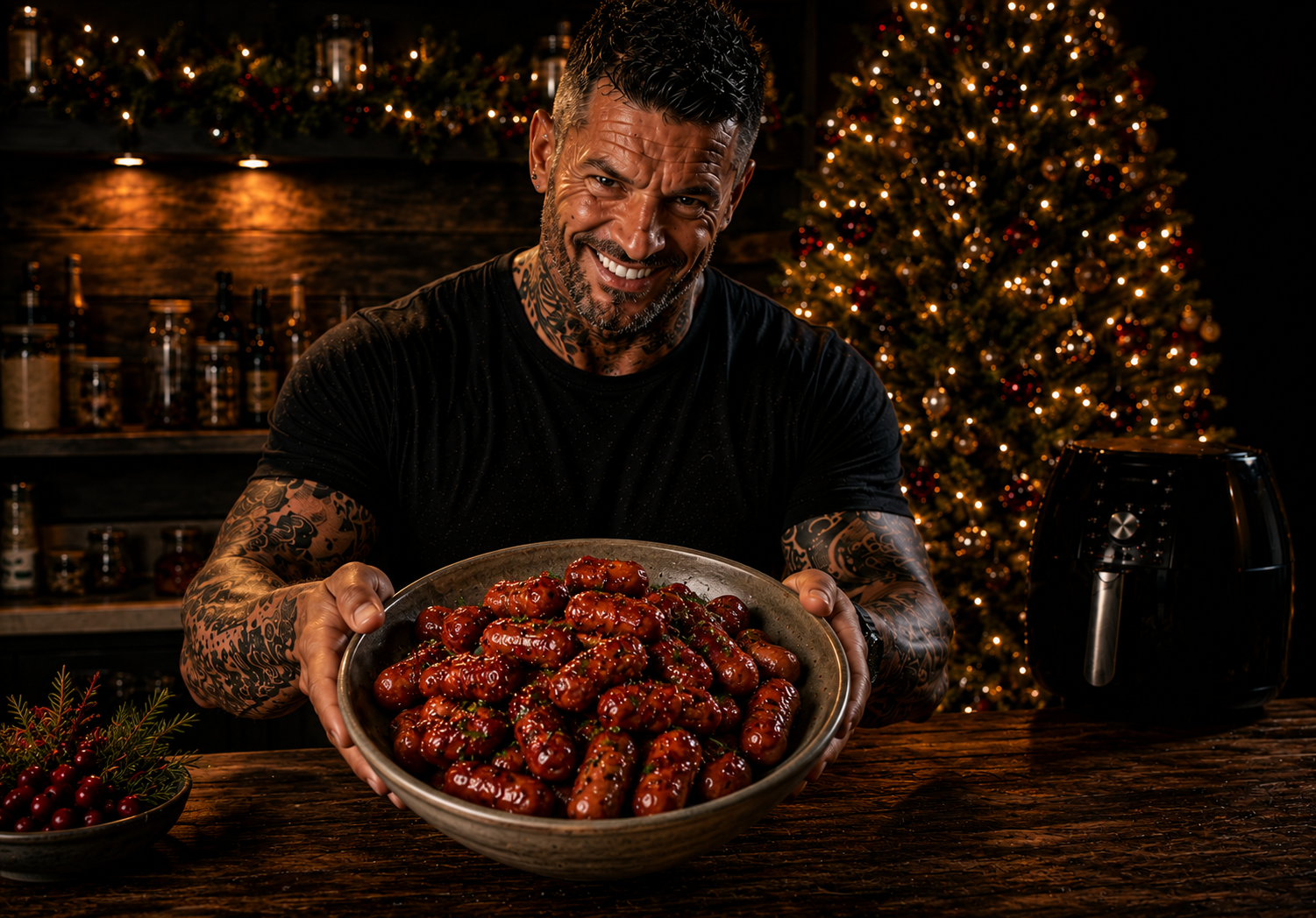 Air-Fryer Cranberry Glazed Cocktail Sausages
