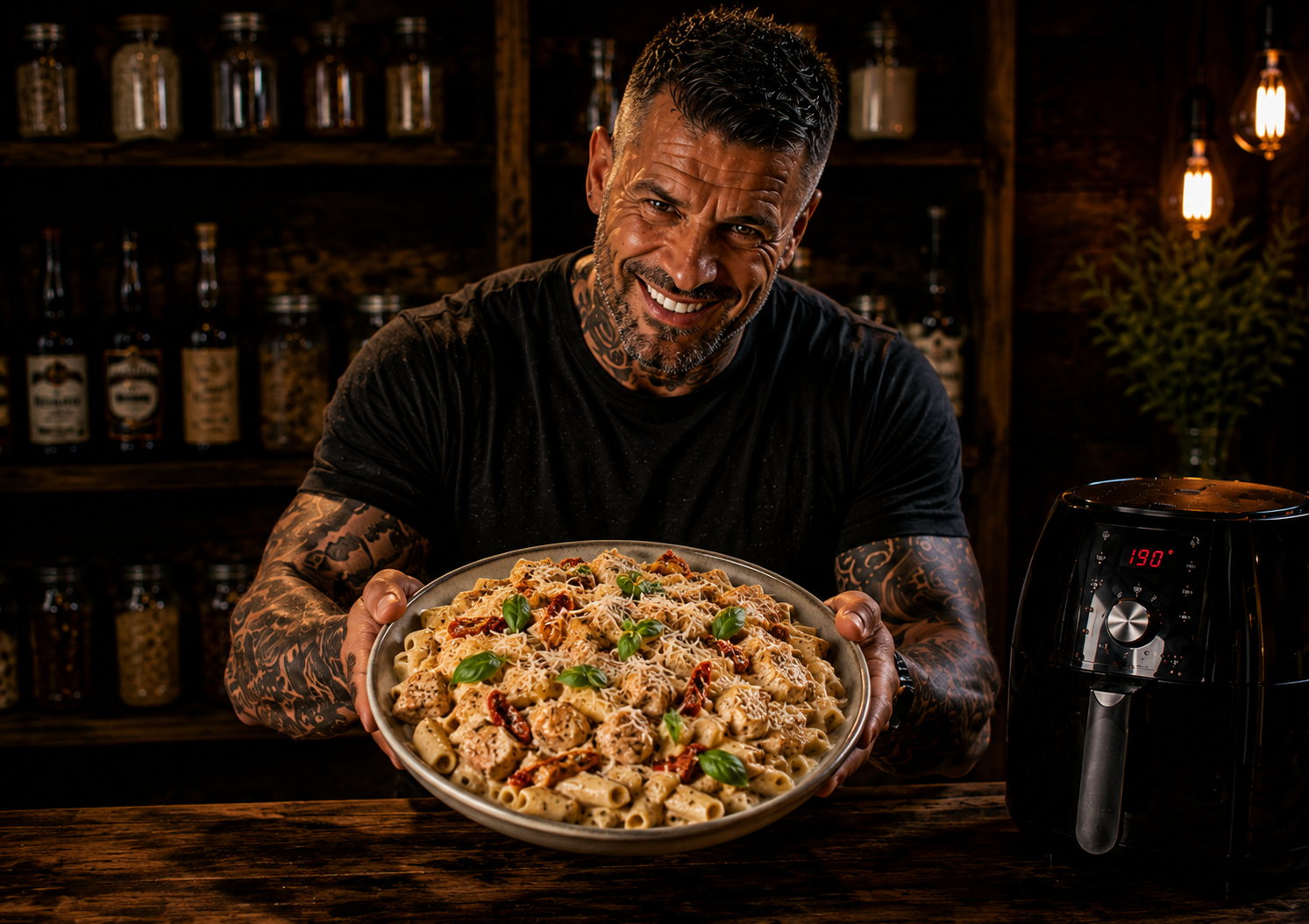 Air-Fryer Creamy Tuscan Chicken Pasta Pots