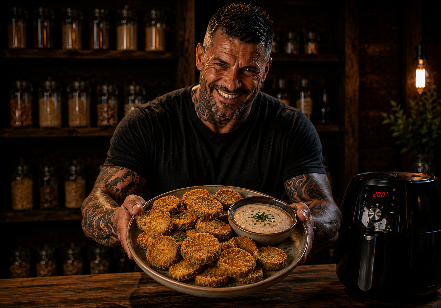 Air Fryer Crispy BBQ Pickle Chips