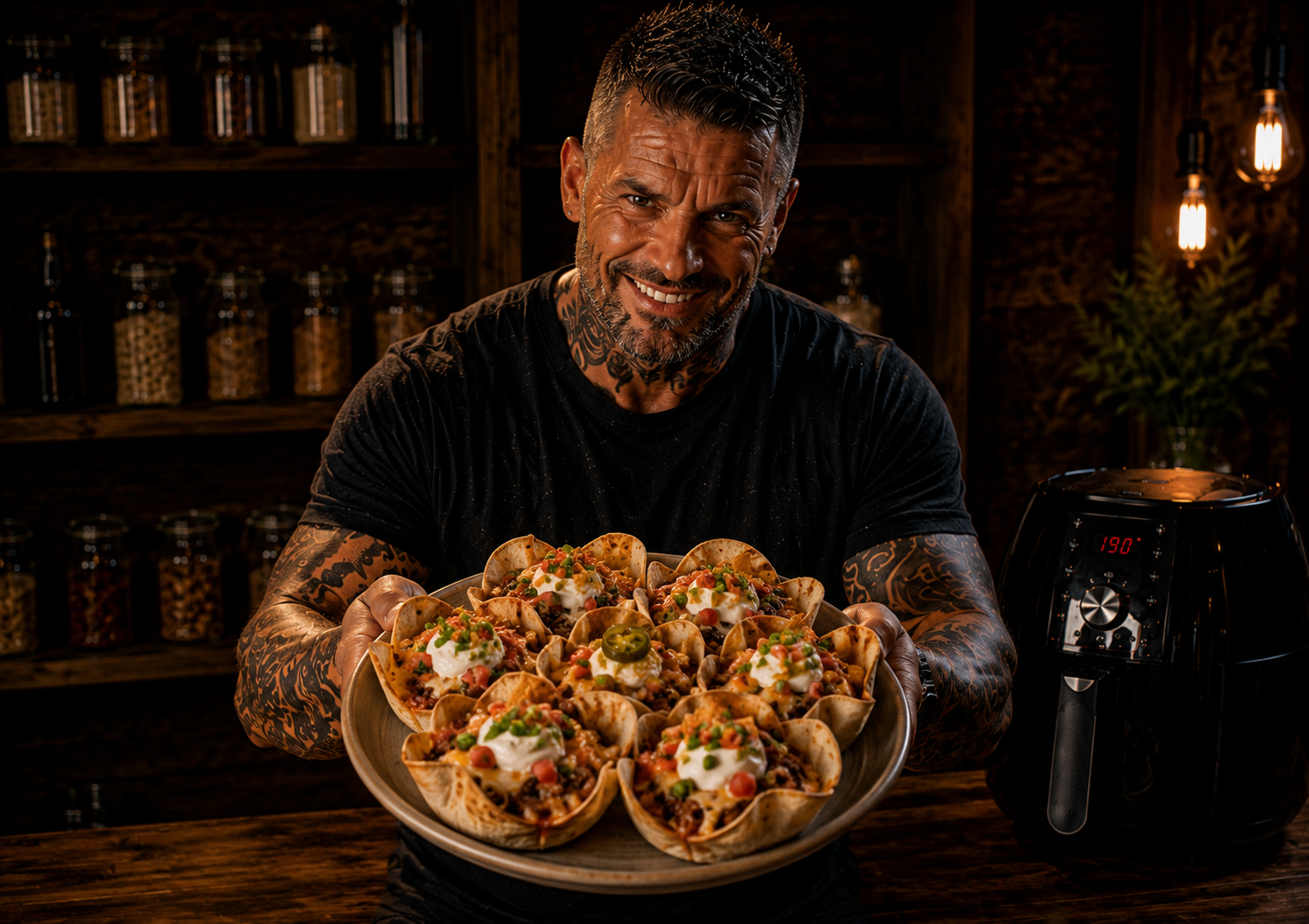 Air-Fryer Crispy Beef Taco Cups