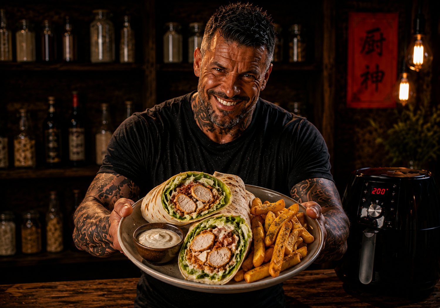Air-Fryer Crispy Caesar Chicken Wraps