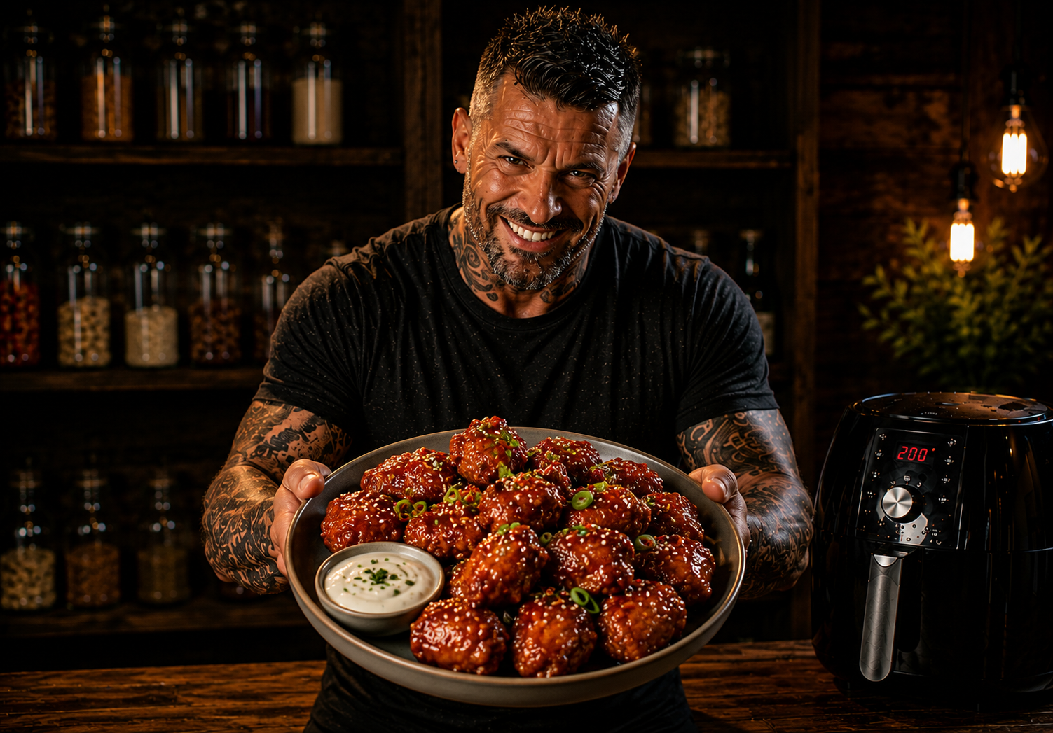Air-Fryer Crispy Honey Sriracha Chicken Nuggets