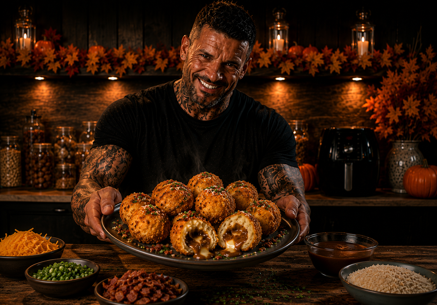 AIR-FRYER CRISPY MASHED POTATO GRAVY BOMBS