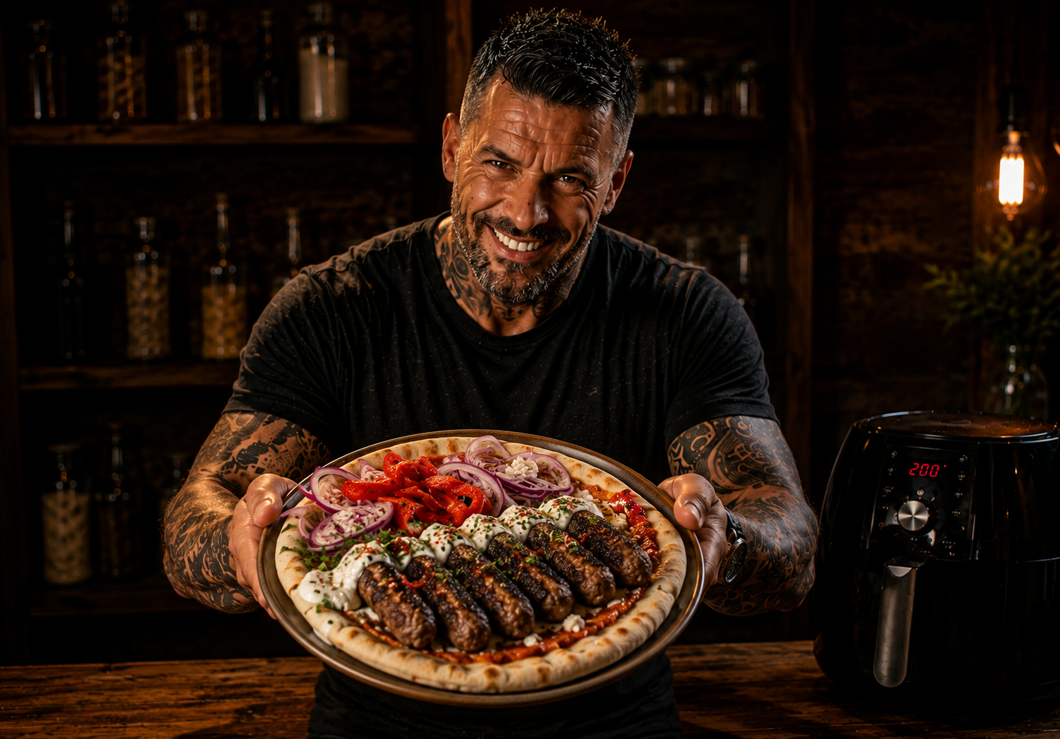 Air-Fryer Croatian Cevapi Loaded Flatbreads