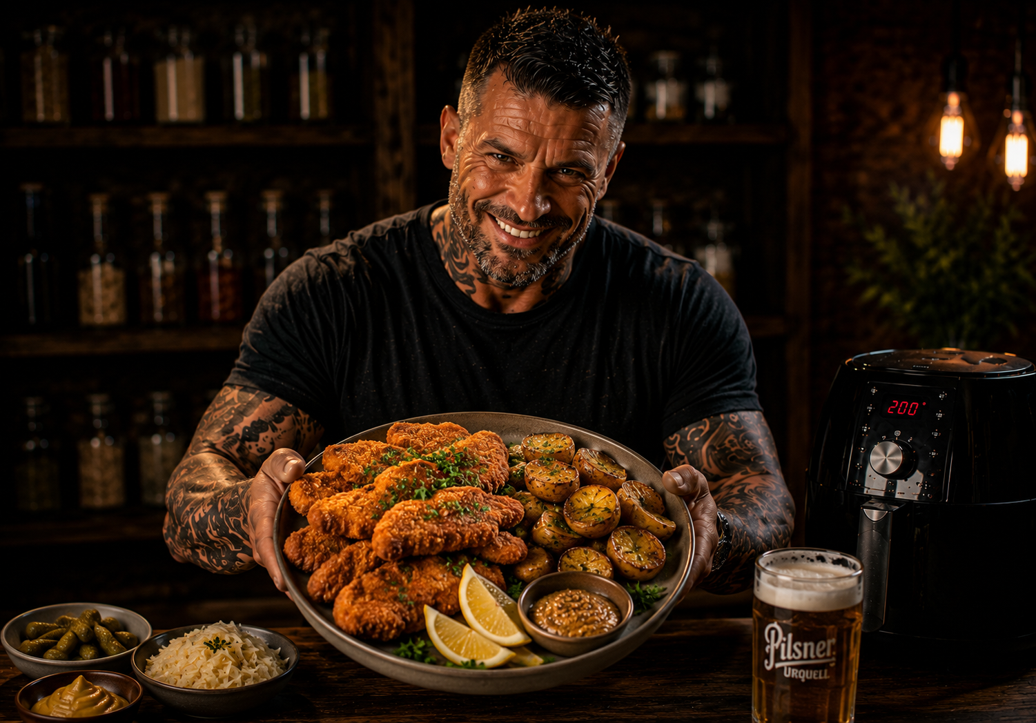 Air-Fryer Czech Beer-Hall Pork Schnitzel Bites