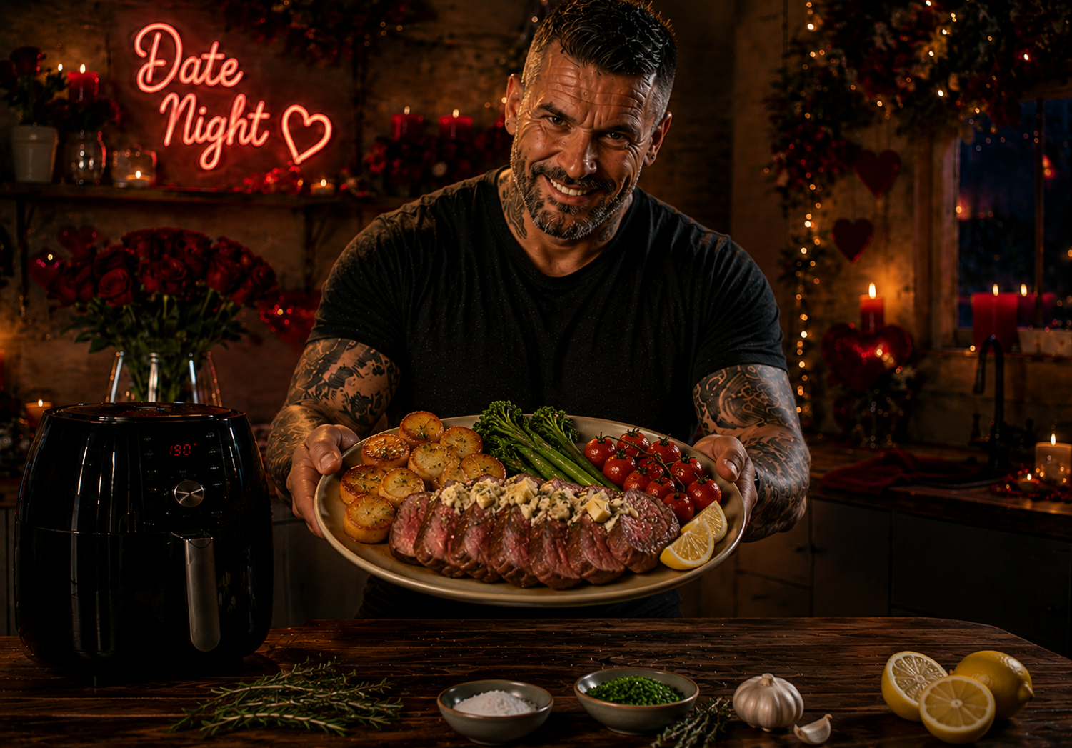 Air-Fryer Chateaubriand with Garlic Lobster Butter & Parmesan Fondant Potatoes