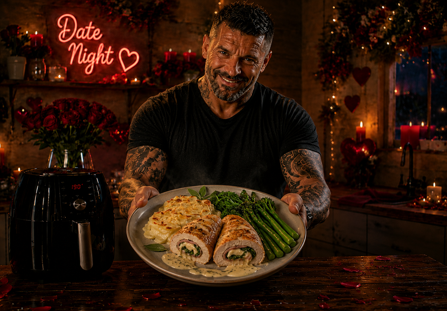 Air-Fryer Chicken Ballotine with Spinach, Prosciutto & Fontina