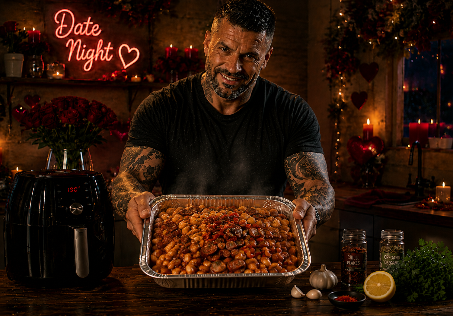 Air-Fryer Chicken & Chorizo Saffron Orzo Pots