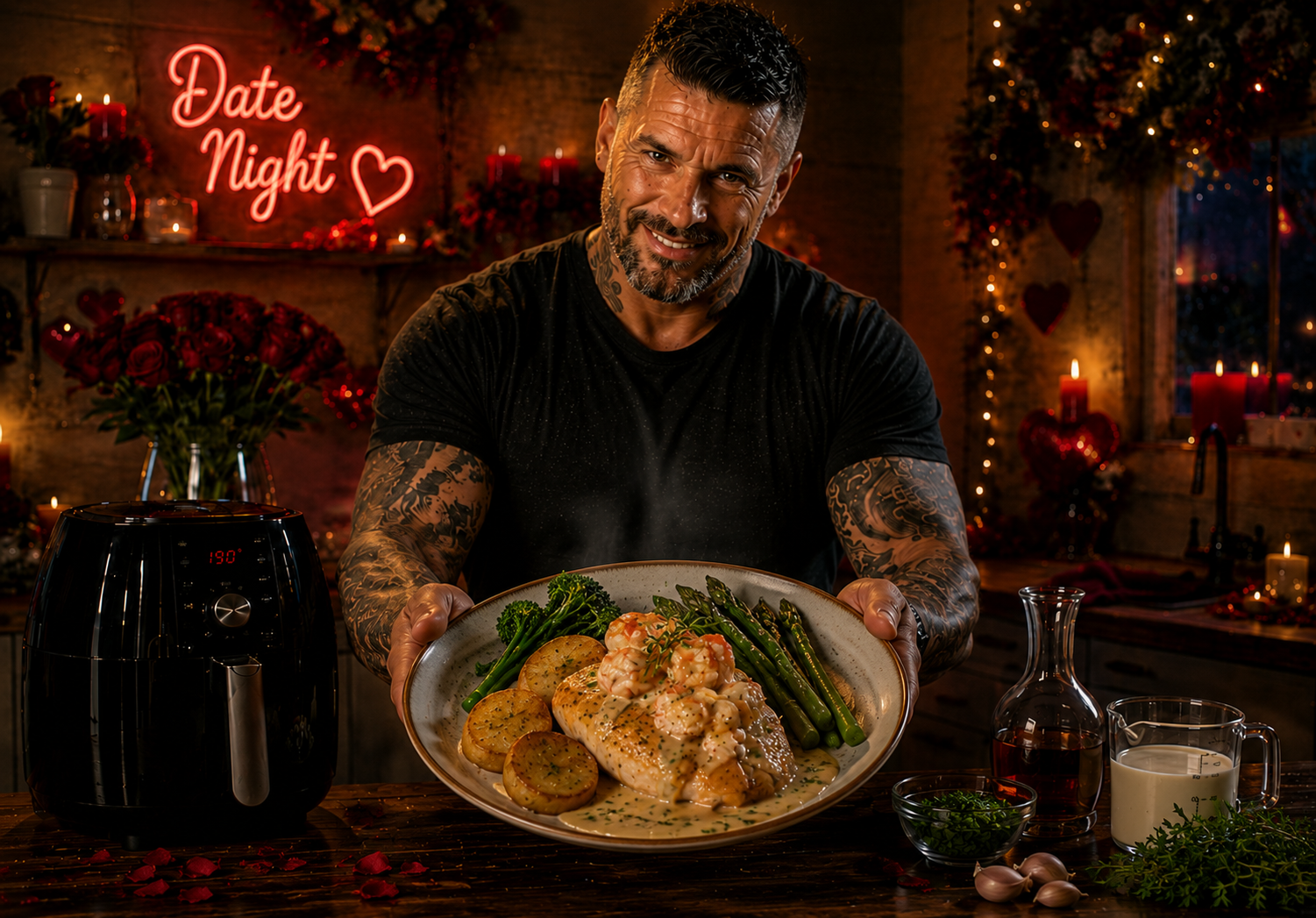 Air-Fryer Chicken Supreme with Lobster, Tarragon & Cognac Cream