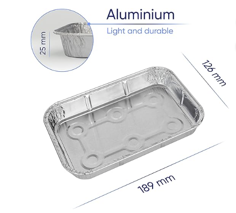Small aluminium foil trays for air fryer bakes and sauces