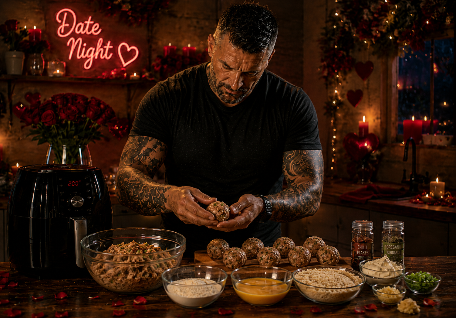 Air-Fryer Crispy Duck Bonbons with Cherry Hoisin Glaze preparation stage