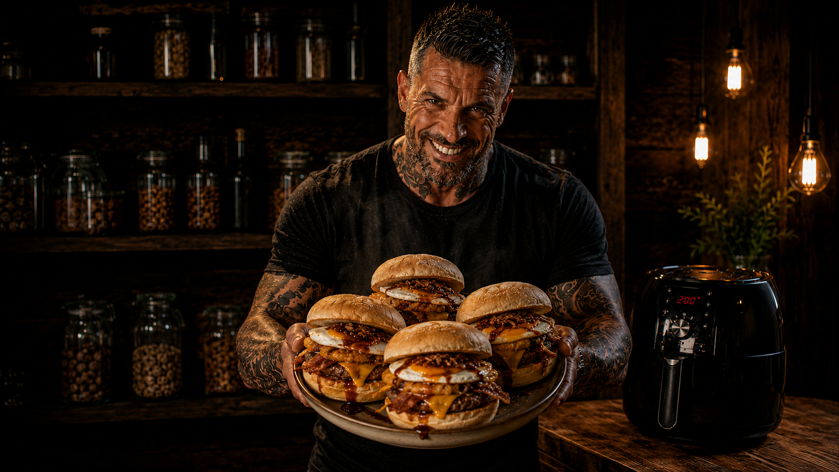 Air Fryer Dirty Pitmaster Breakfast Baps