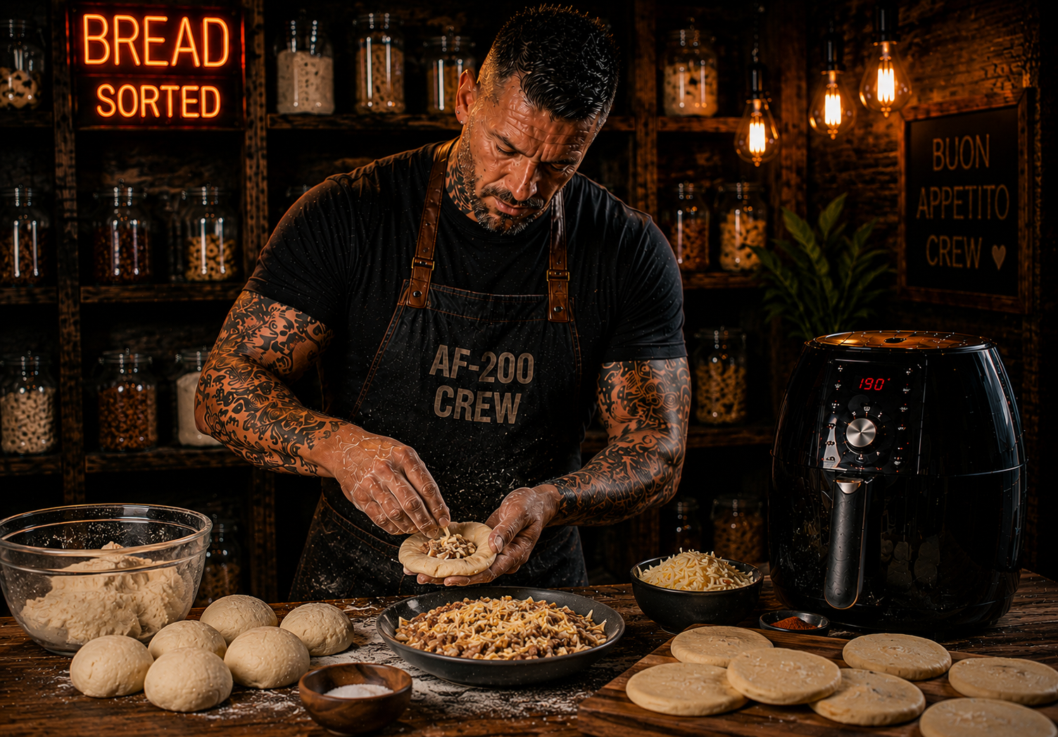 Air-Fryer El Salvador Pupusas preparation stage