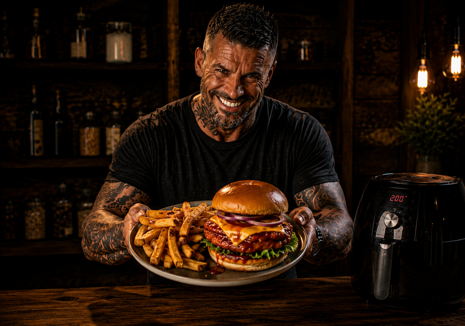 Air-Fryer Firecracker BBQ Chicken Burgers