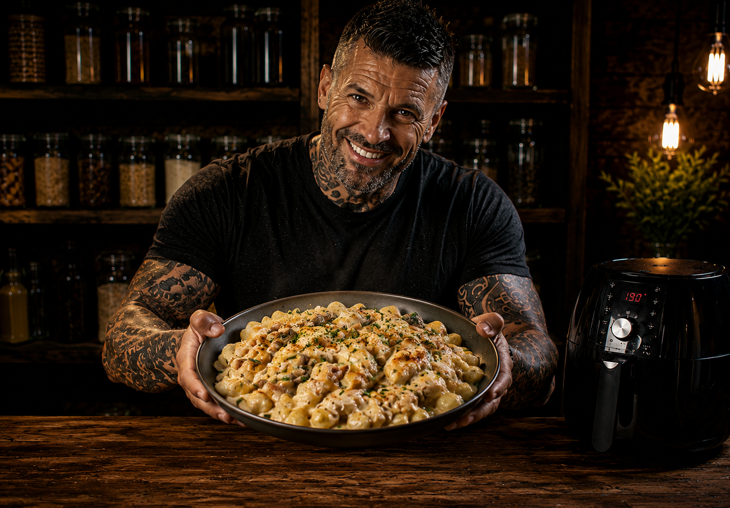 Air-Fryer Garlic Butter Chicken Gnocchi Bake