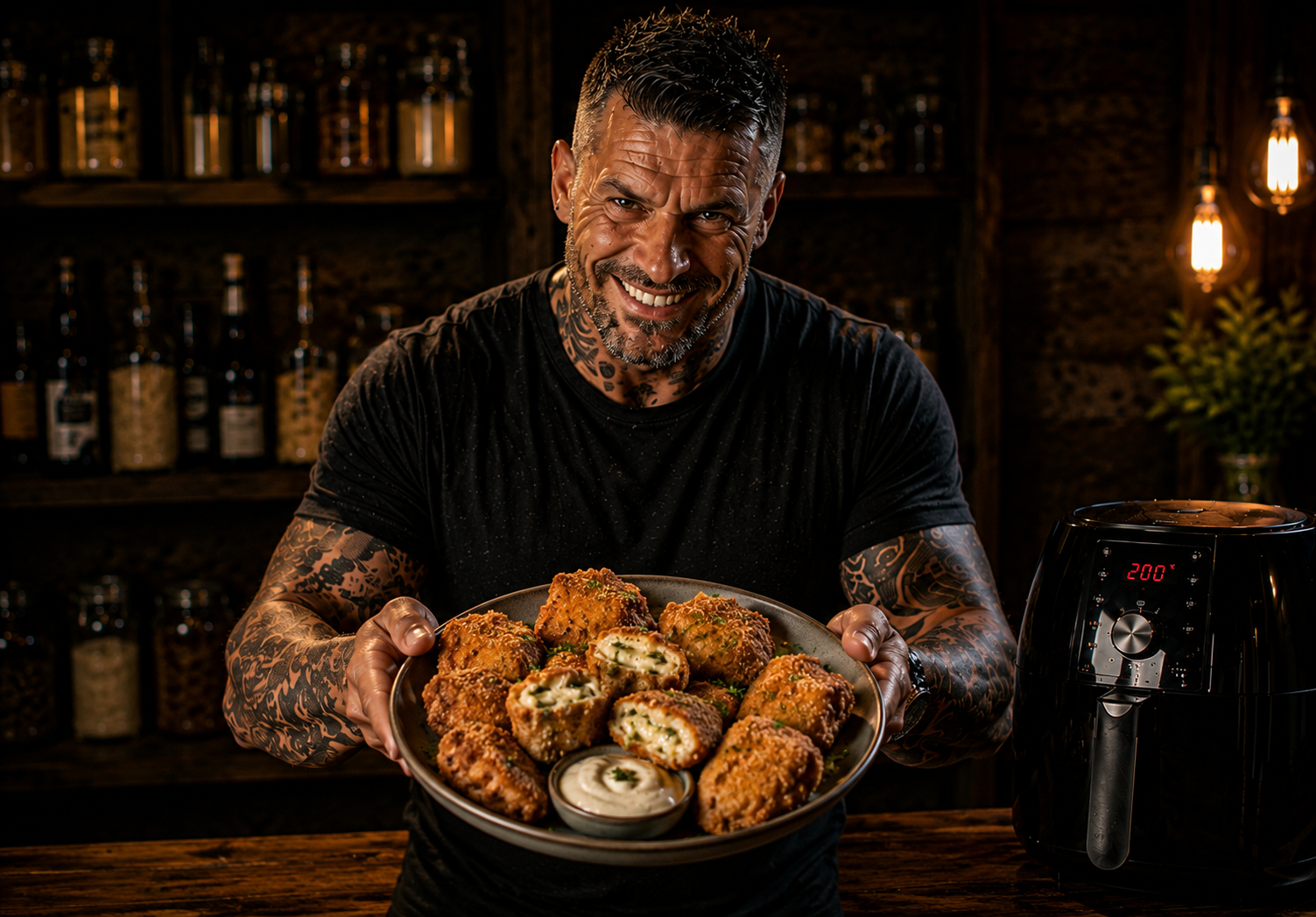Air-Fryer Garlic Butter Chicken Kiev Bites