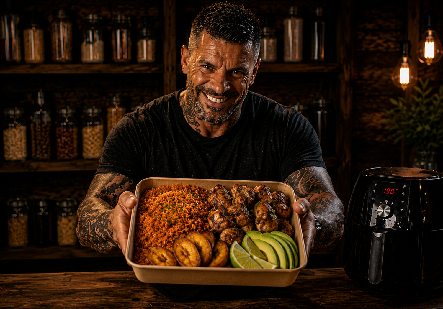 Air-Fryer Ghanaian Jollof Chicken Rice Boxes