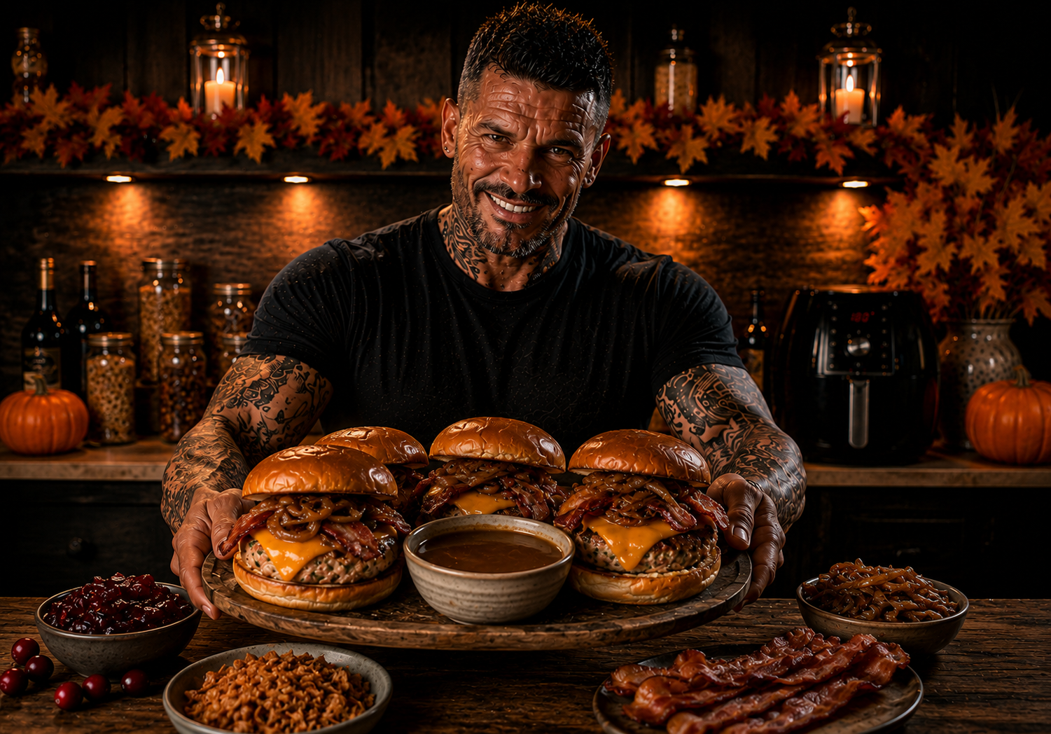 AIR-FRYER GRAVY-DIPPED TURKEY BURGER MELTS