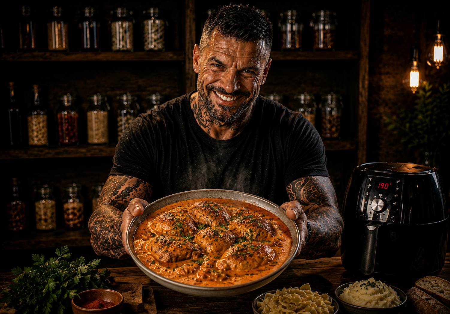 Air-Fryer Hungarian Paprika Chicken Thigh Pots