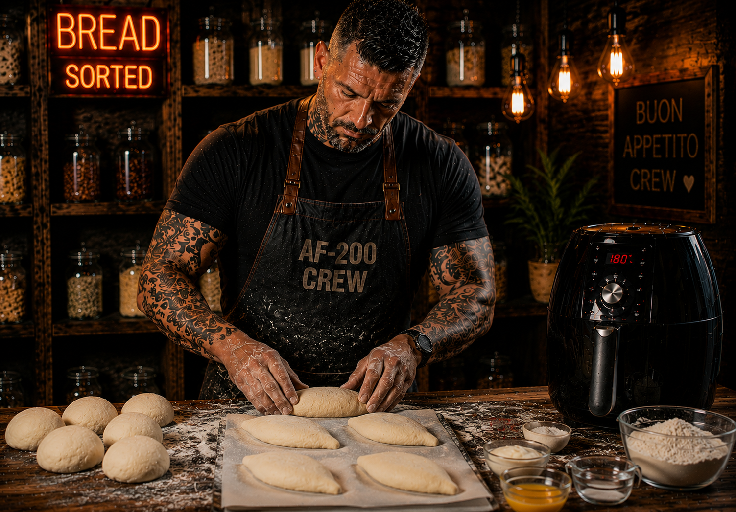 Air-Fryer Iraqi Samoon Rolls preparation stage