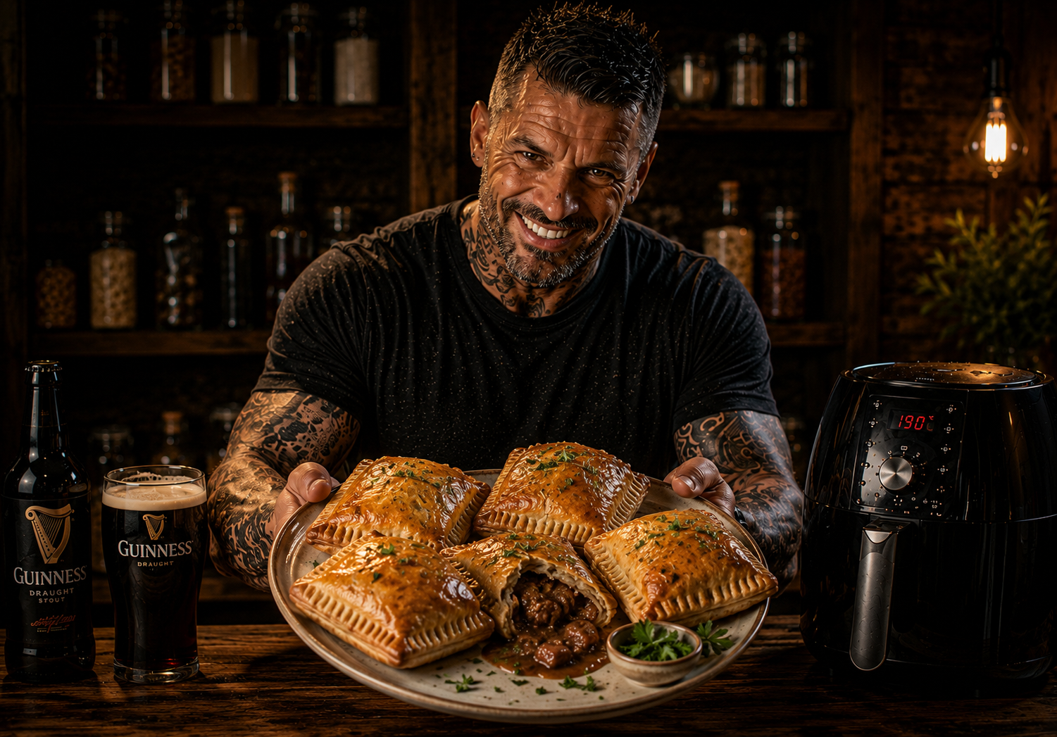 Air-Fryer Irish Guinness Beef Pie Parcels
