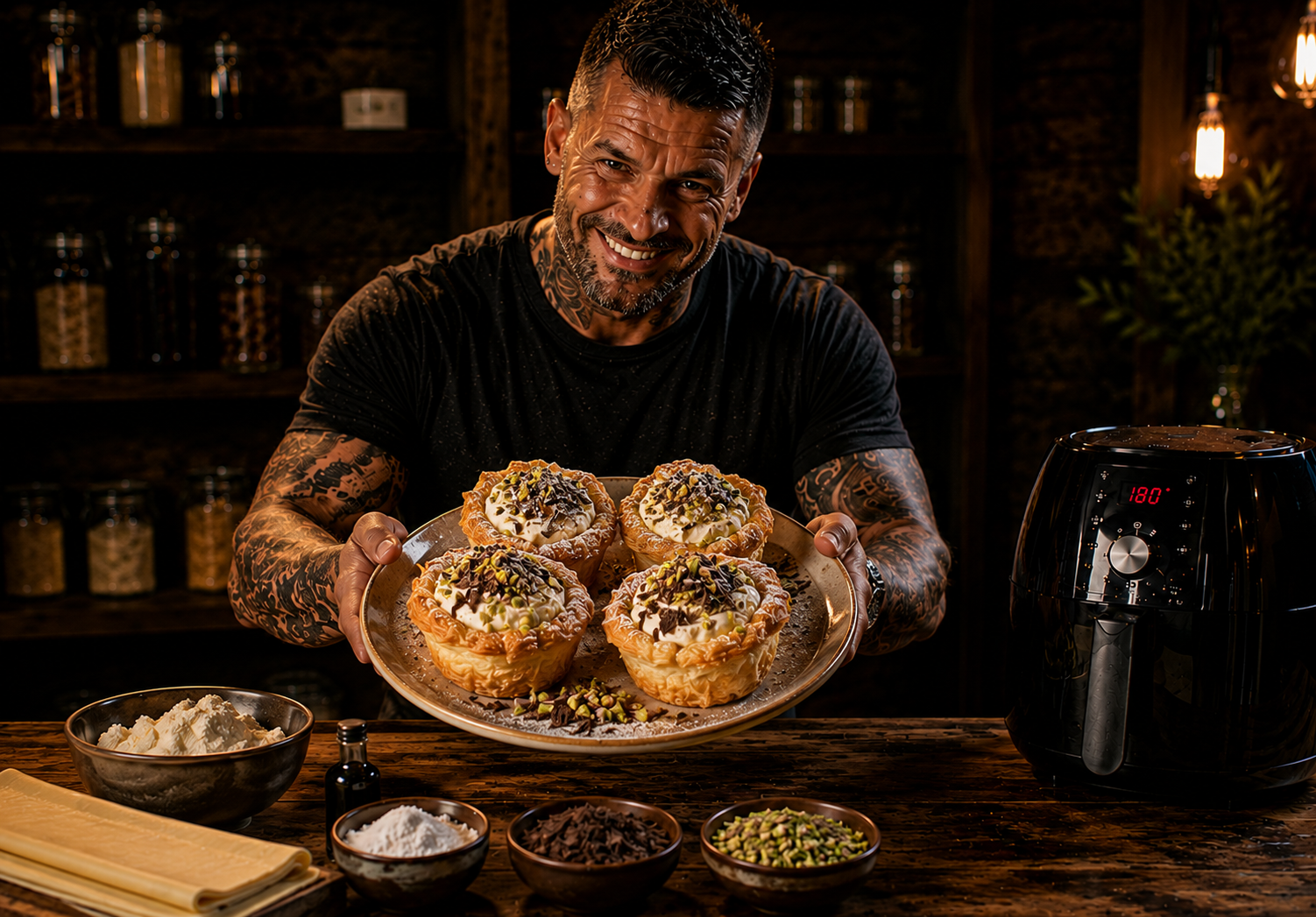 Air-Fryer Italian Cannoli Pastry Cups