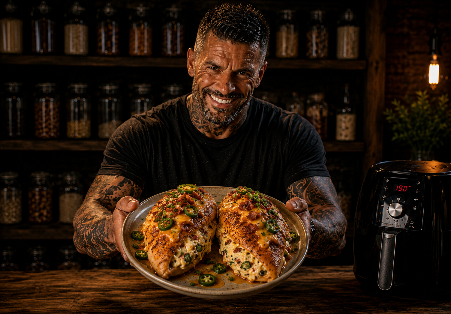 Air-Fryer Jalapeño Popper Stuffed Chicken Breasts