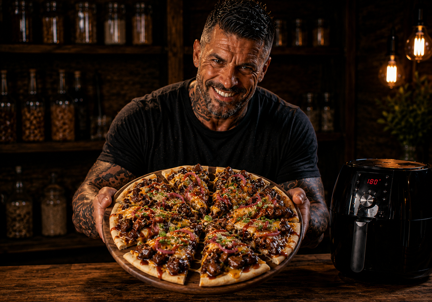 Air-Fryer Korean BBQ Beef Flatbread Melts