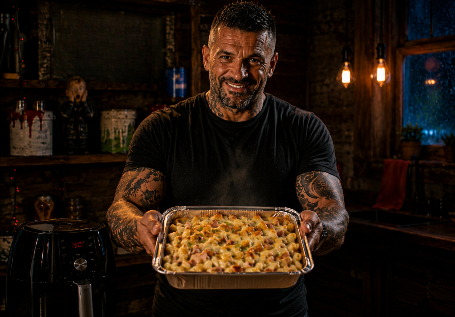 Air-Fryer Leftover Ham & Leek Pasta Gratin