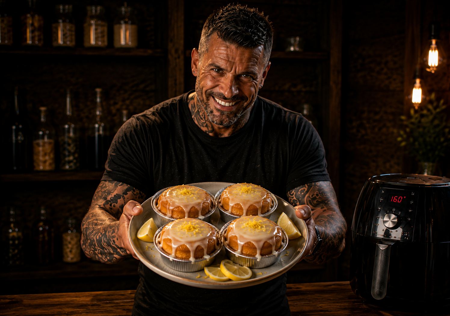 Air-Fryer Lemon Drizzle Cake Pots
