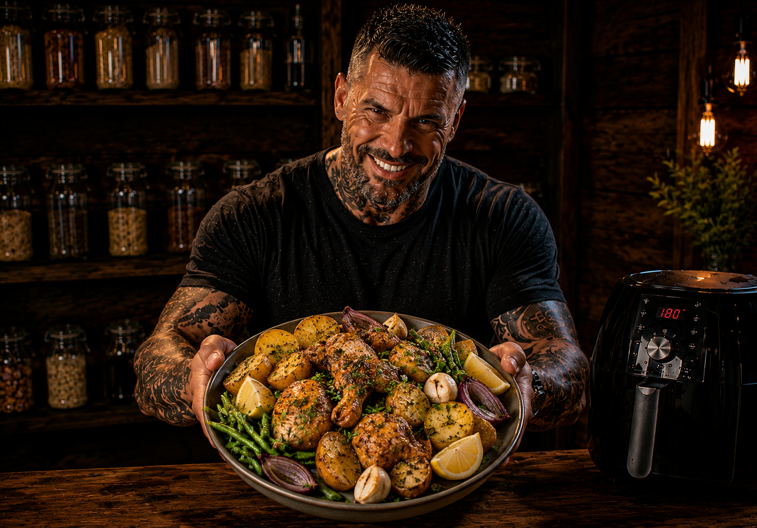 Air-Fryer Lemon Garlic Chicken & Potato Trays