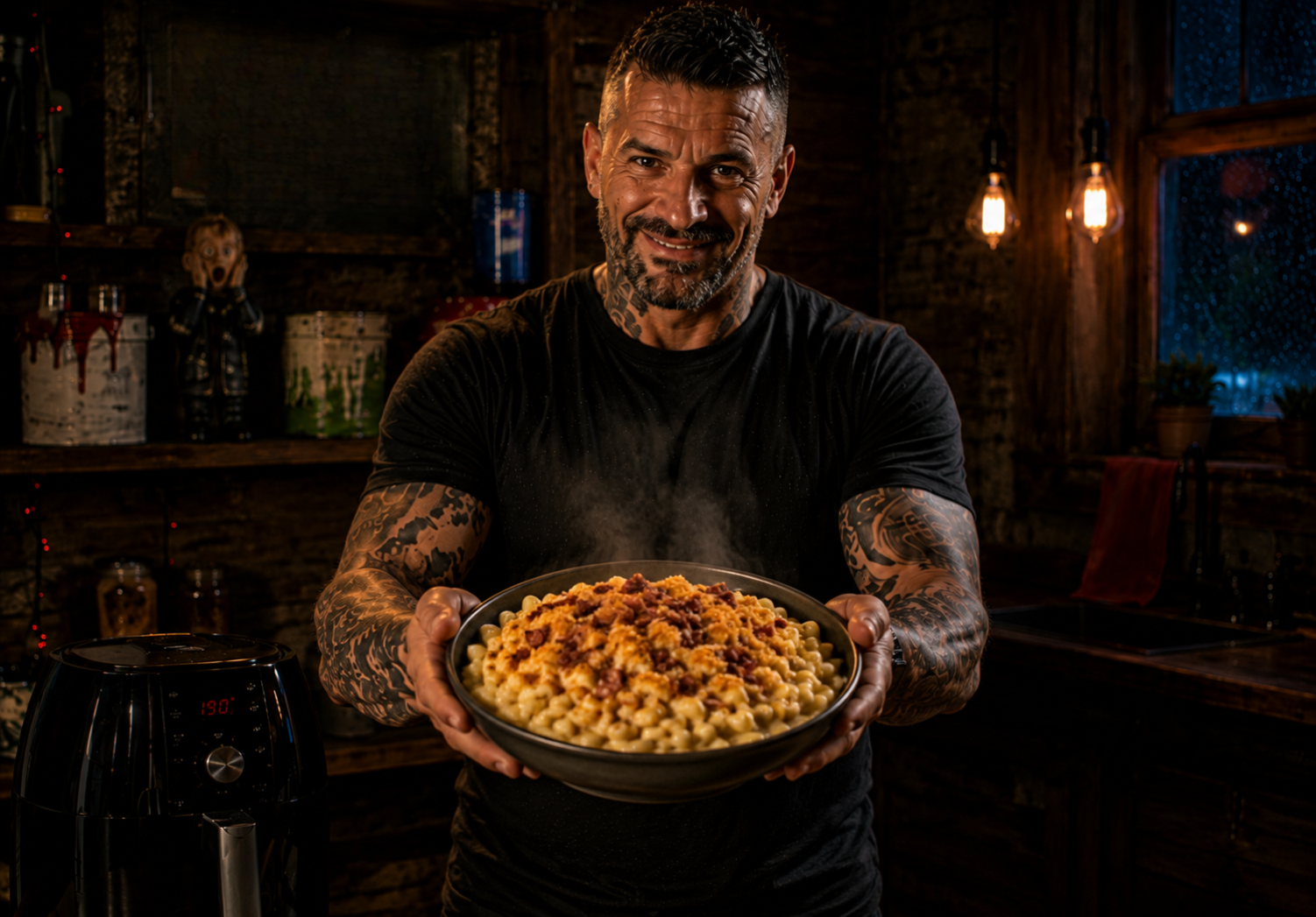 Air-Fryer Loaded Mac & Cheese