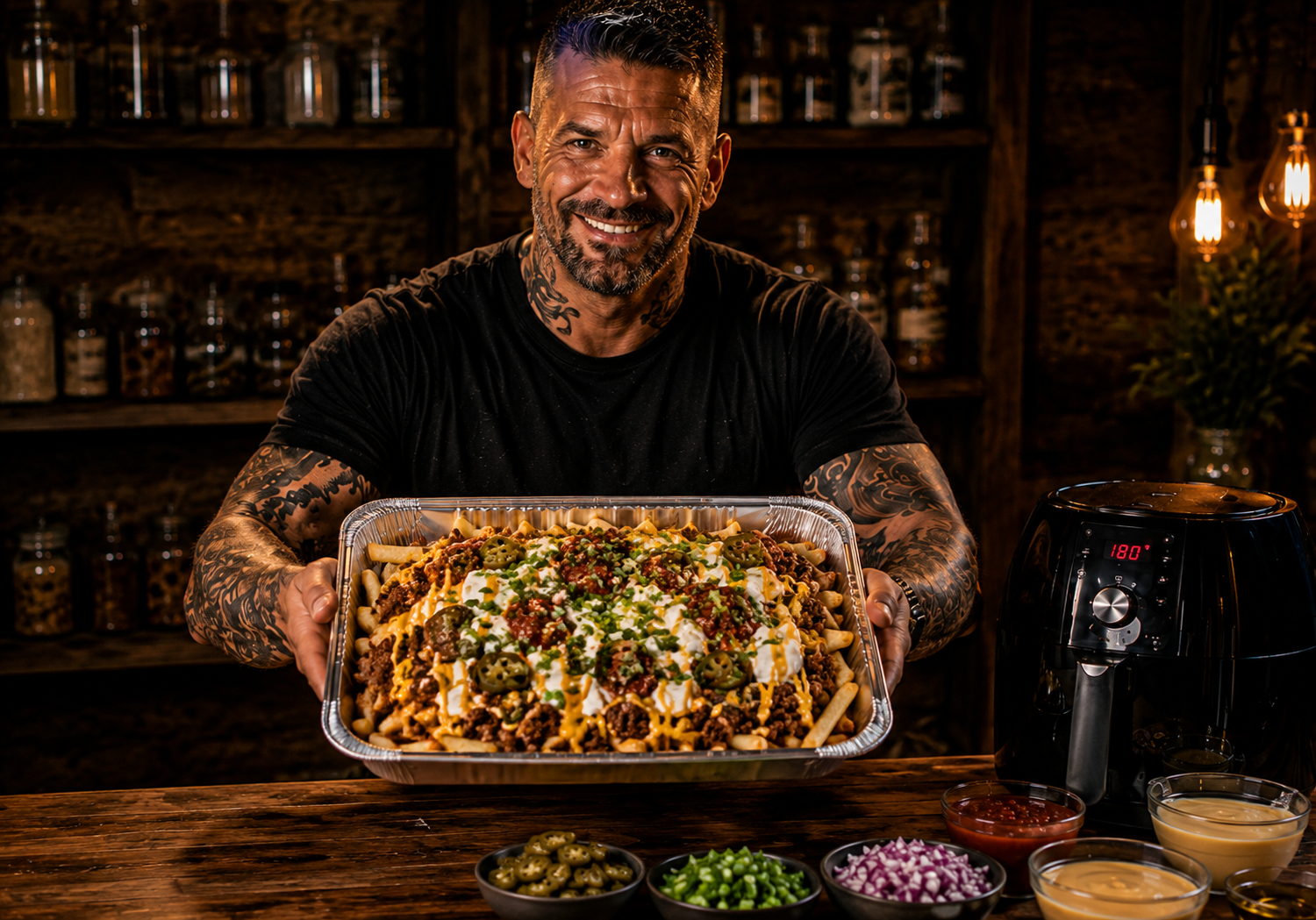 Air-Fryer Loaded Nacho Beef Fries